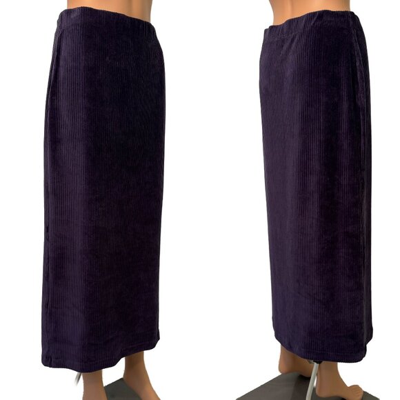 NWT Free People Corduroy Midnight Swim Purple Maxi Skirt Women’s Medium - Picture 2 of 6